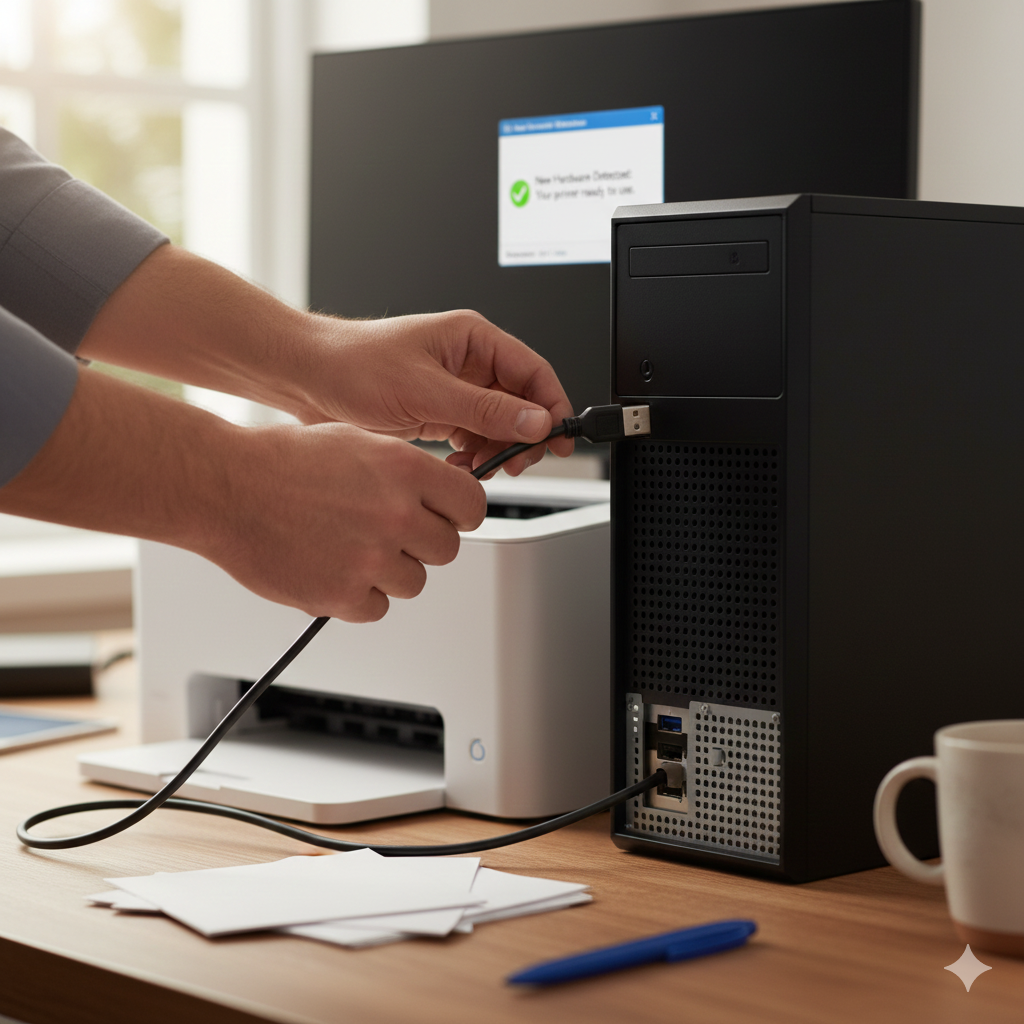 Connect Printer To Computer via USB or Wi-Fi